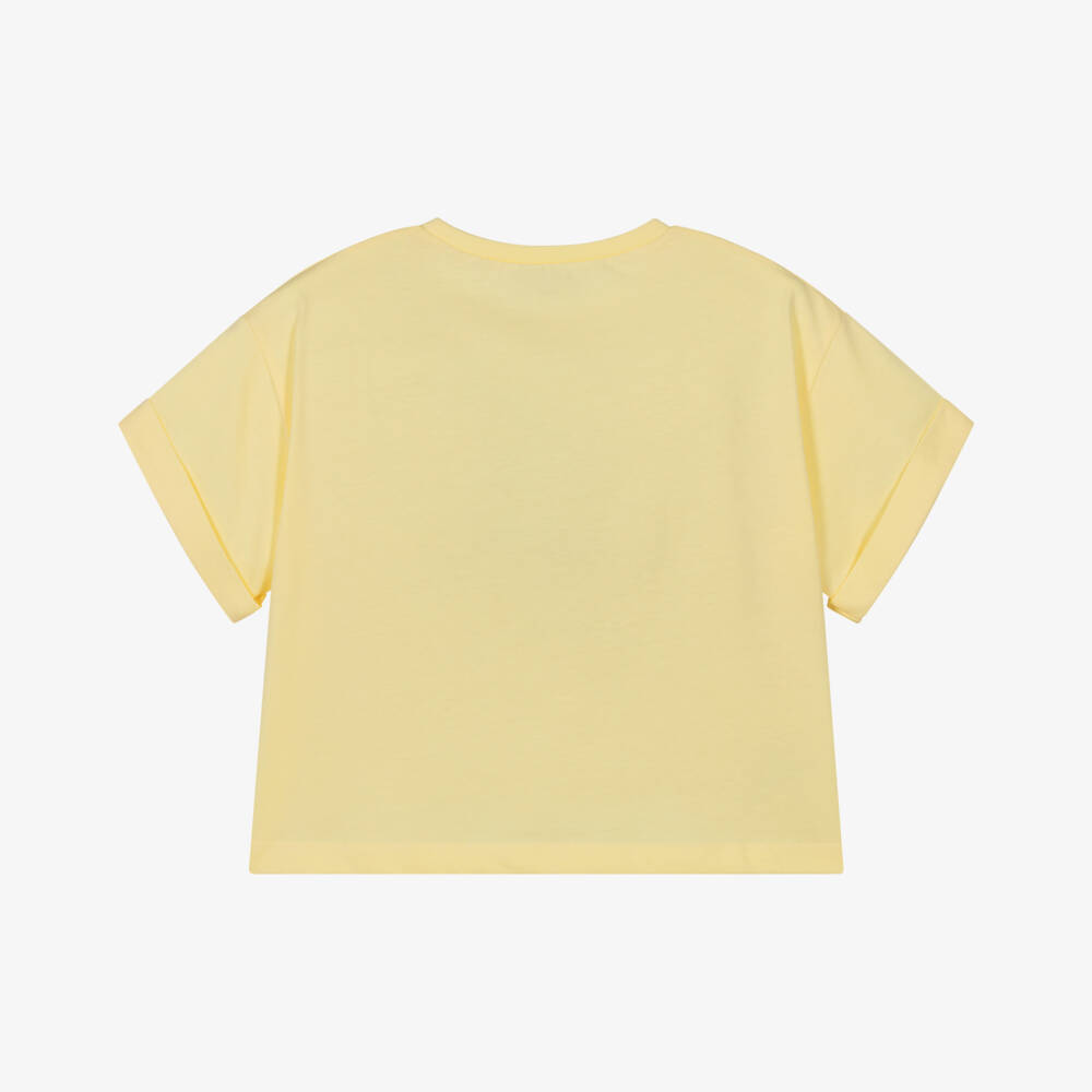 Mayoral-Girls Yellow Lemon Print Cotton Jersey T-Shirt | Childrensalon
