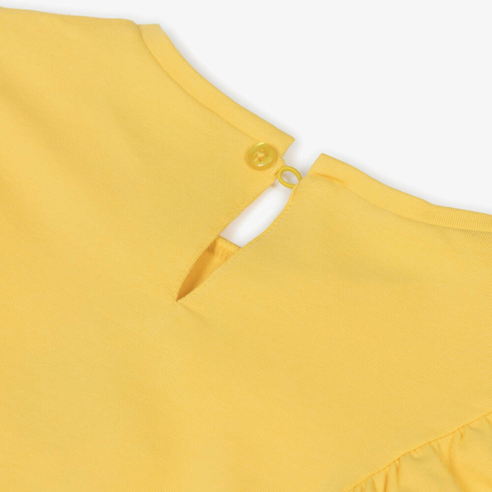 Mayoral-Girls Yellow & White Cotton Jersey Sunshine Leggings Set | Childrensalon