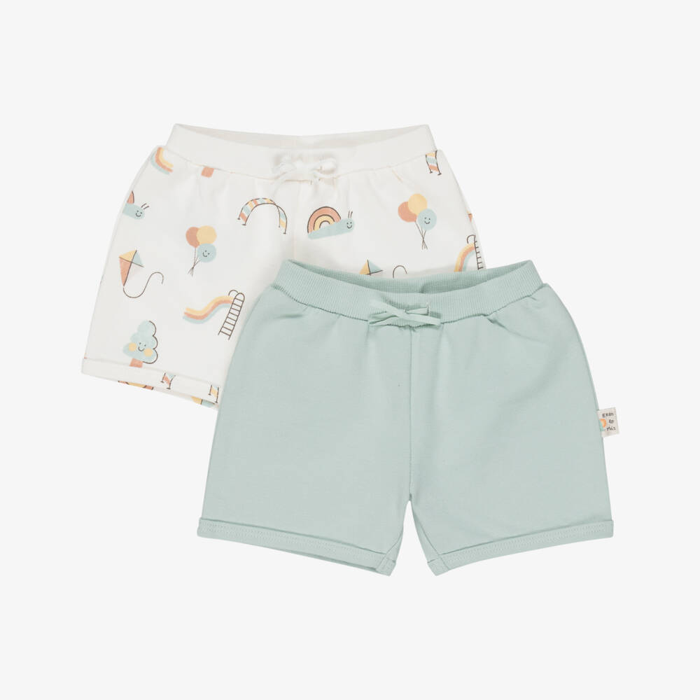 Mayoral Newborn-شورت بطبعة حديقة لون أخضر وعاجي (عدد 2) | Childrensalon