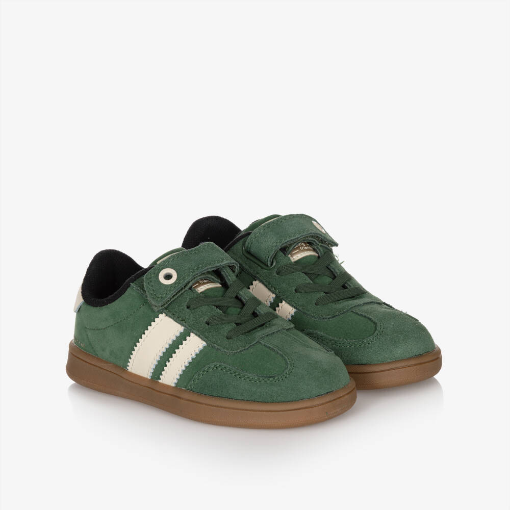 Mayoral-Green & Ivory T-Toe Style Trainers | Childrensalon