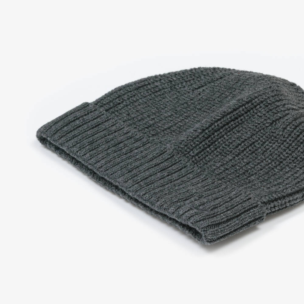 Mayoral-Grey Chunky Knit Cotton Beanie Hat | Childrensalon