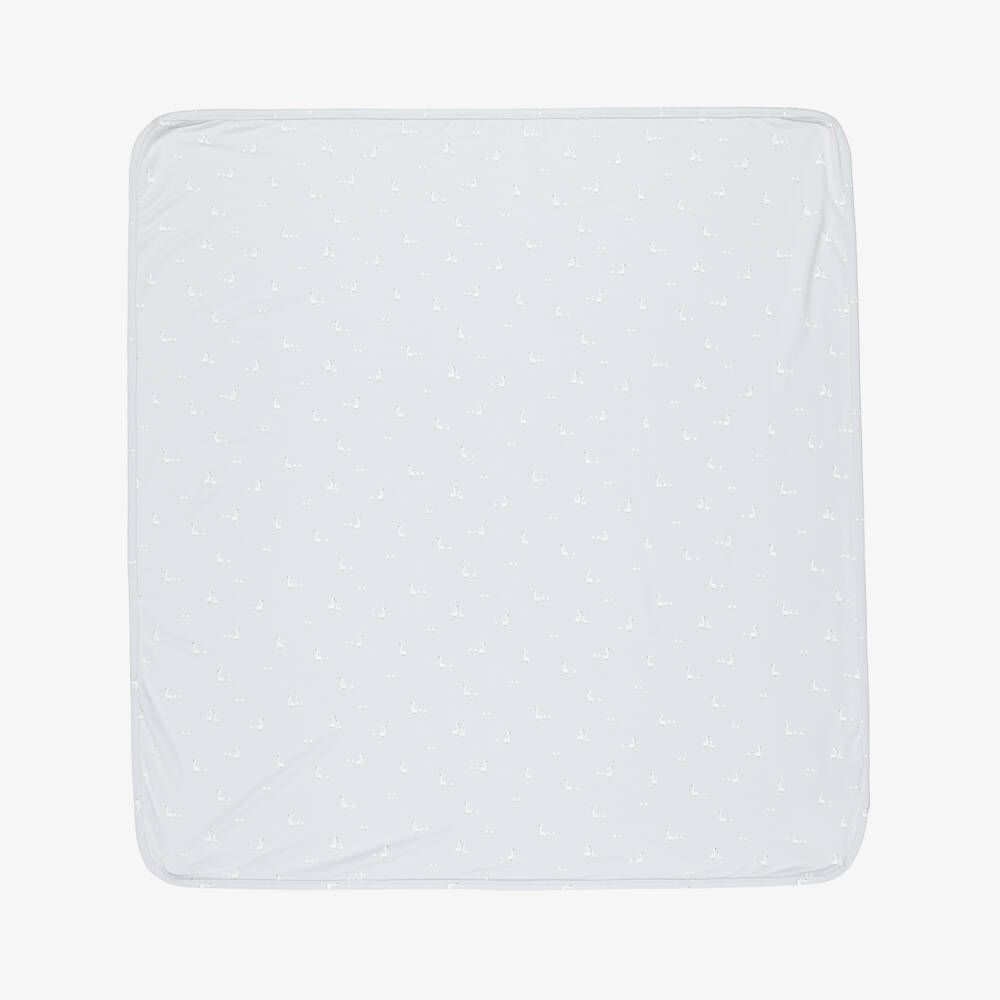 Mayoral Newborn-Grey Jersey Blanket with Mother Duck & Chick Print (90cm) | Childrensalon