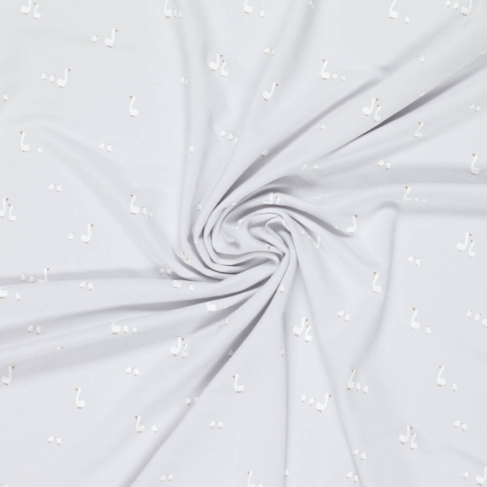 Mayoral Newborn-Grey Jersey Blanket with Mother Duck & Chick Print (90cm) | Childrensalon