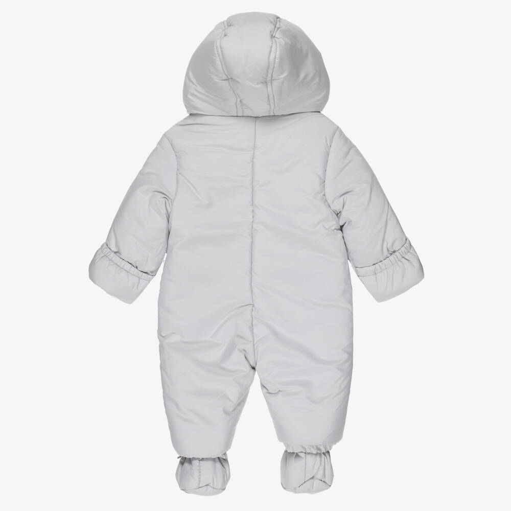 Mayoral Newborn-Grey Safari Animals Baby Snowsuit | Childrensalon
