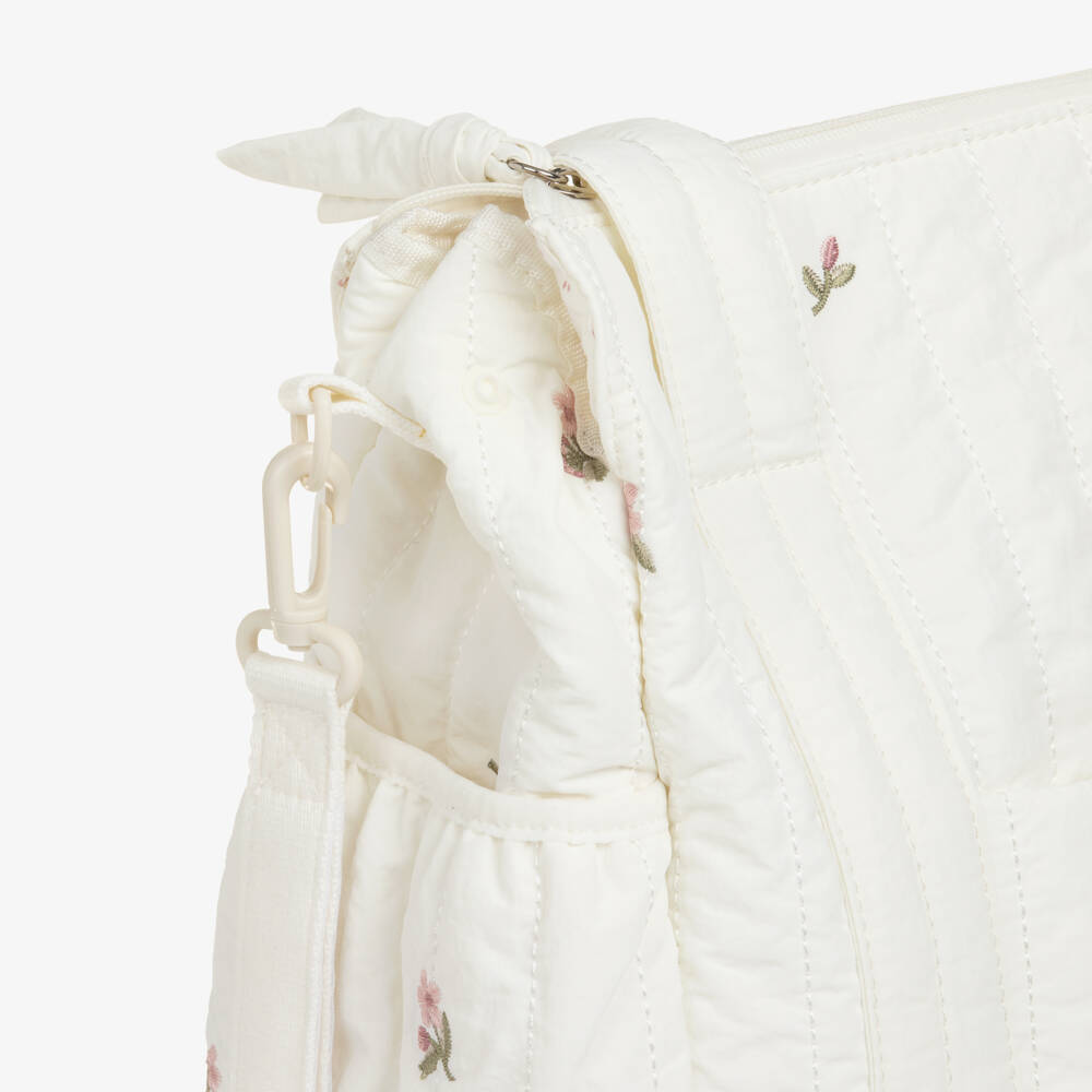 Mayoral Newborn-Ivory Baby Changing Bag with Floral Embroidery (38cm) | Childrensalon