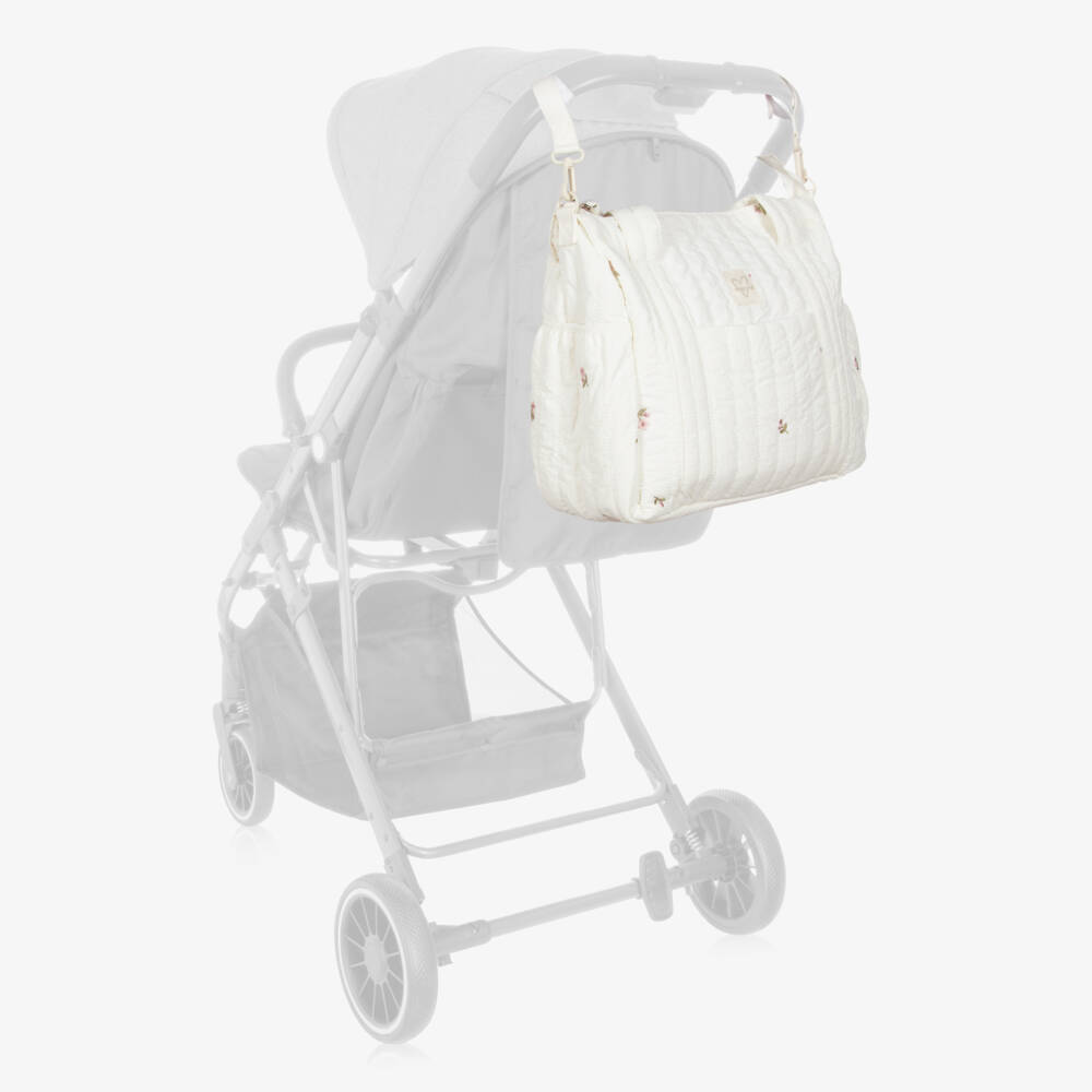Mayoral Newborn-Ivory Baby Changing Bag with Floral Embroidery (38cm) | Childrensalon