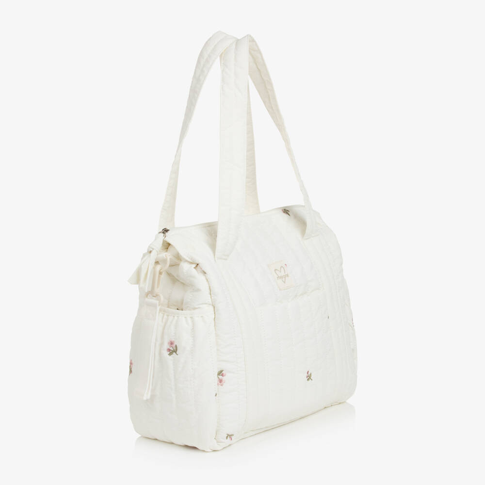 Mayoral Newborn-Ivory Baby Changing Bag with Floral Embroidery (38cm) | Childrensalon