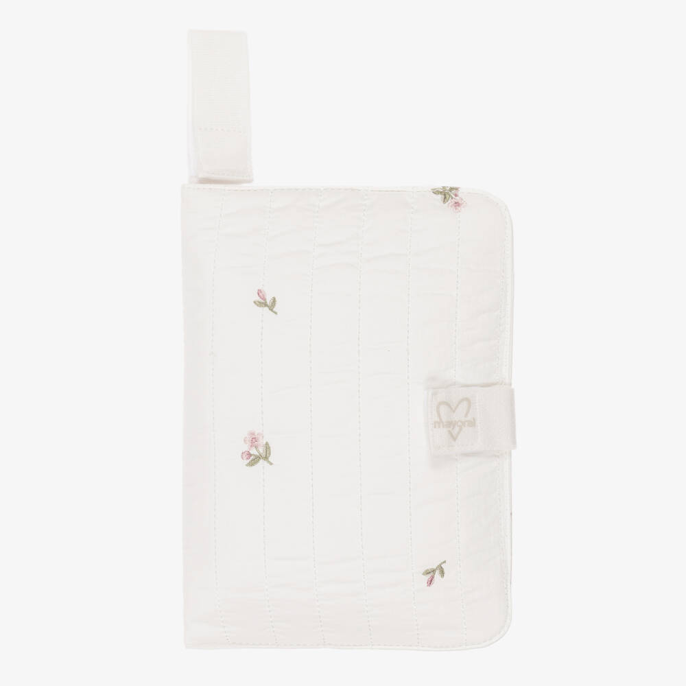 Mayoral Newborn-Ivory Changing Organiser with Floral Embroidery (28cm) | Childrensalon