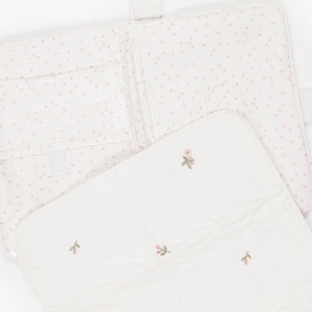 Mayoral Newborn-Ivory Changing Organiser with Floral Embroidery (28cm) | Childrensalon