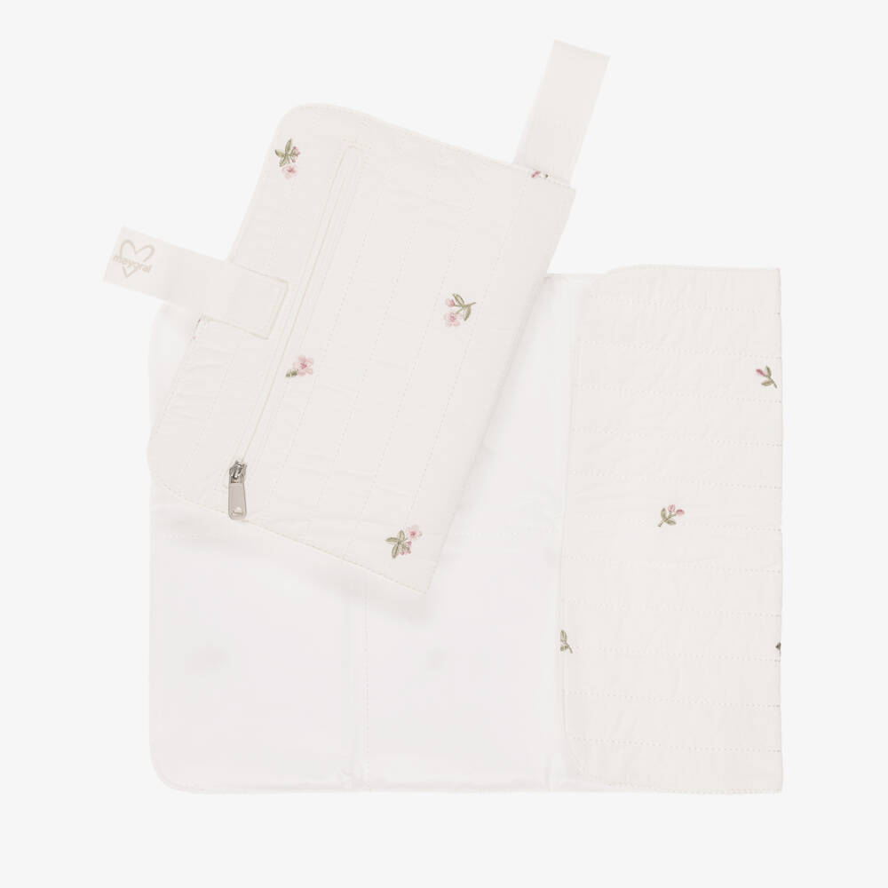 Mayoral Newborn-Ivory Changing Organiser with Floral Embroidery (28cm) | Childrensalon