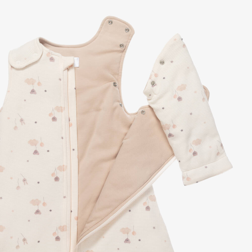 Mayoral Newborn-Ivory Cotton Baby Sleeping Bag with Detachable Sleeves | Childrensalon