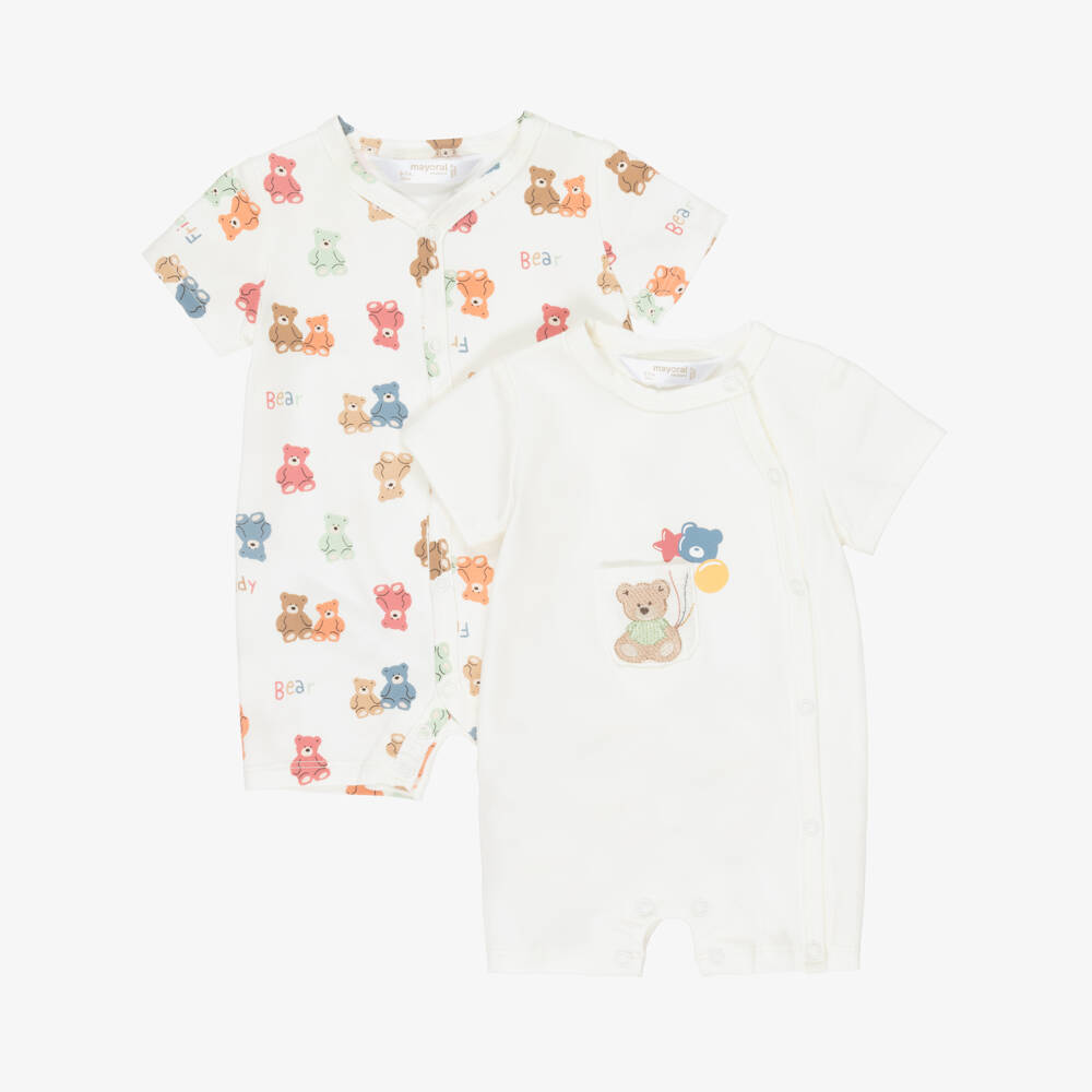 Mayoral Newborn-بودي سوت قطن جيرسي لون عاجي للأطفال الرضع (عدد 2) | Childrensalon