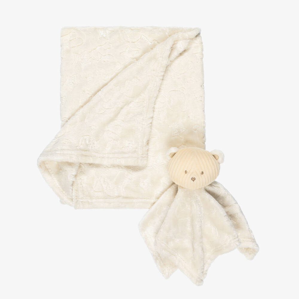 Mayoral Newborn-Ivory Faux Fur Blanket & Comforter Set | Childrensalon
