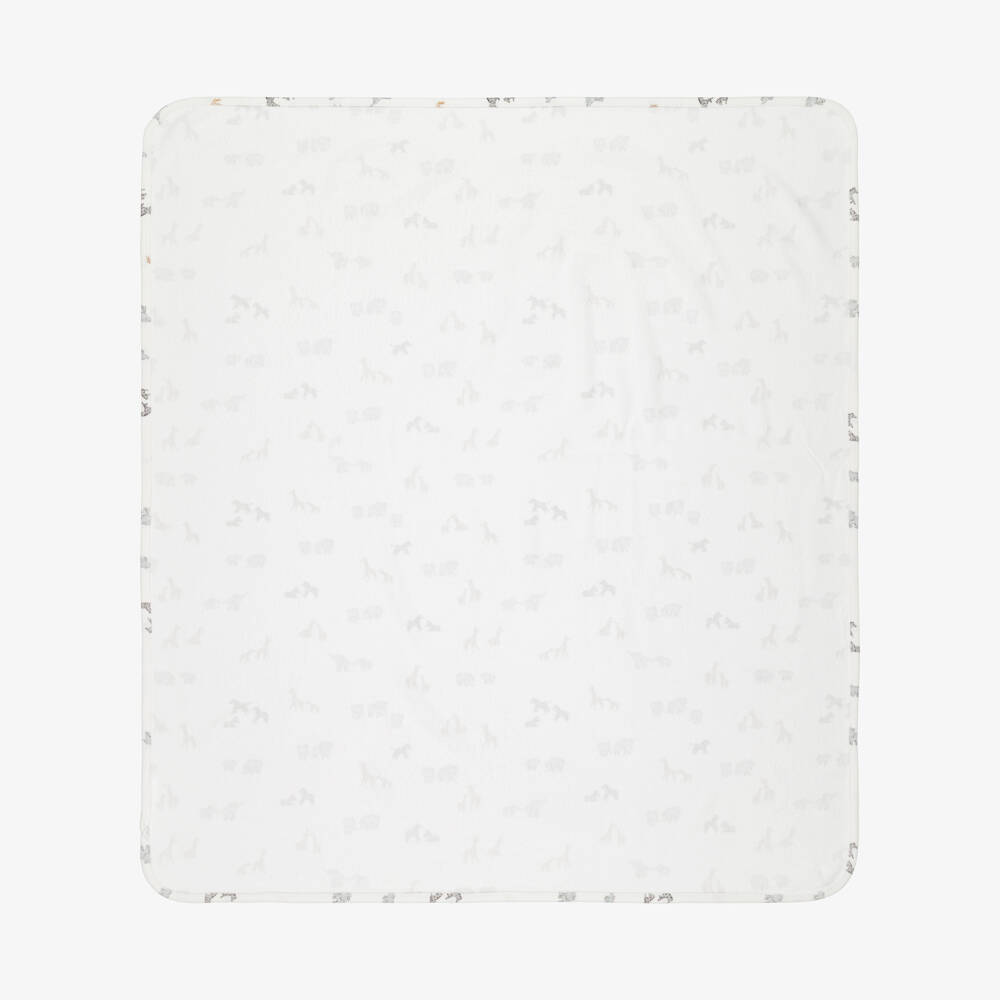 Mayoral Для новорожденных-Ivory Jersey Blanket with Grey Elephants (90cm) | Childrensalon