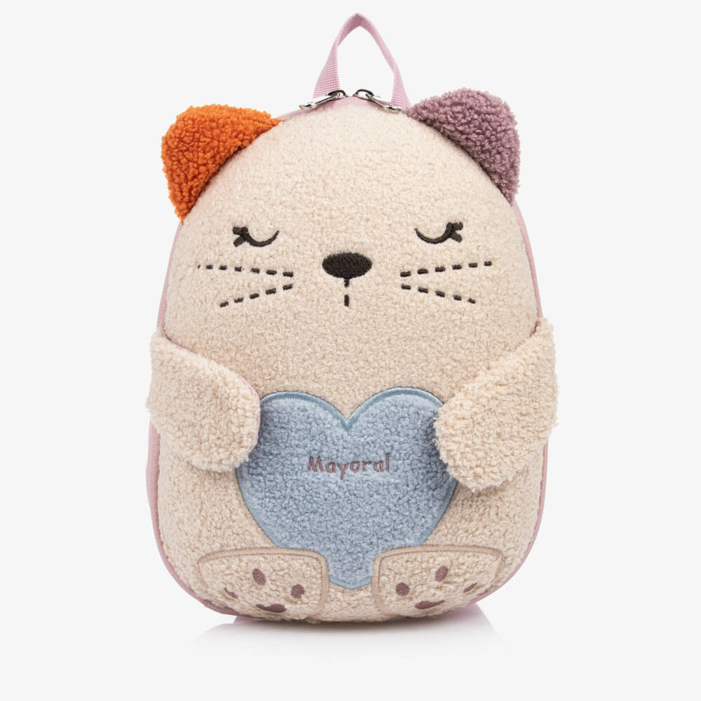 Mayoral Newborn-Ivory Kitty Cat Backpack (29cm) | Childrensalon