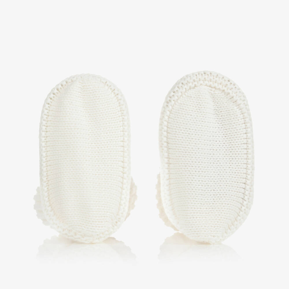 Mayoral-Ivory Knitted Booties | Childrensalon