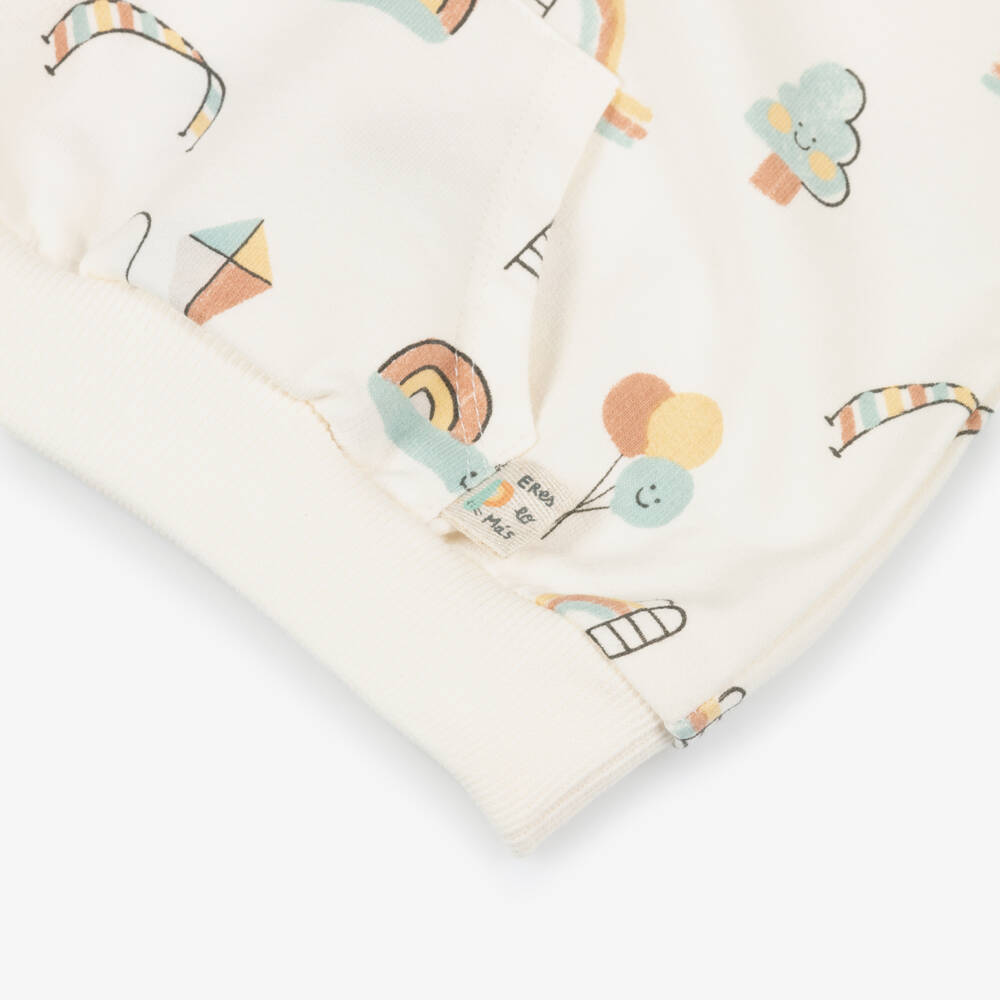 Mayoral Newborn-Ivory Park Print Cotton Baby Sweatshirt | Childrensalon