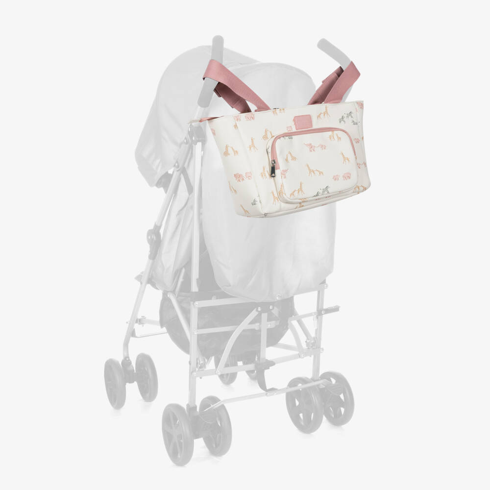 Mayoral Newborn-حقيبة تغيير الحفاضات جلد صناعي لون عاجي وزهري (36 سم) | Childrensalon