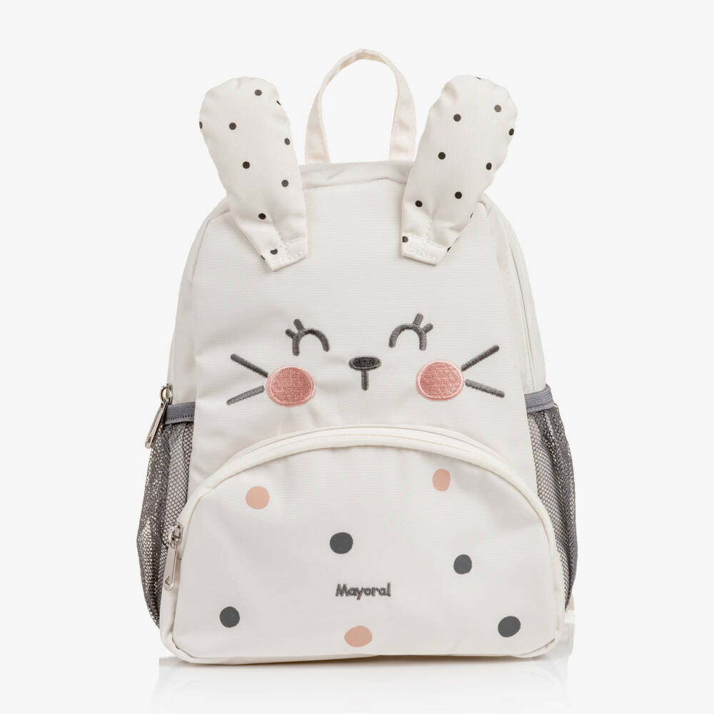 Mayoral Newborn-Ivory Spotty Rabbit Backpack (27cm) | Childrensalon