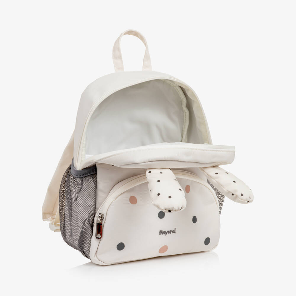 Mayoral Newborn-Ivory Spotty Rabbit Backpack (27cm) | Childrensalon