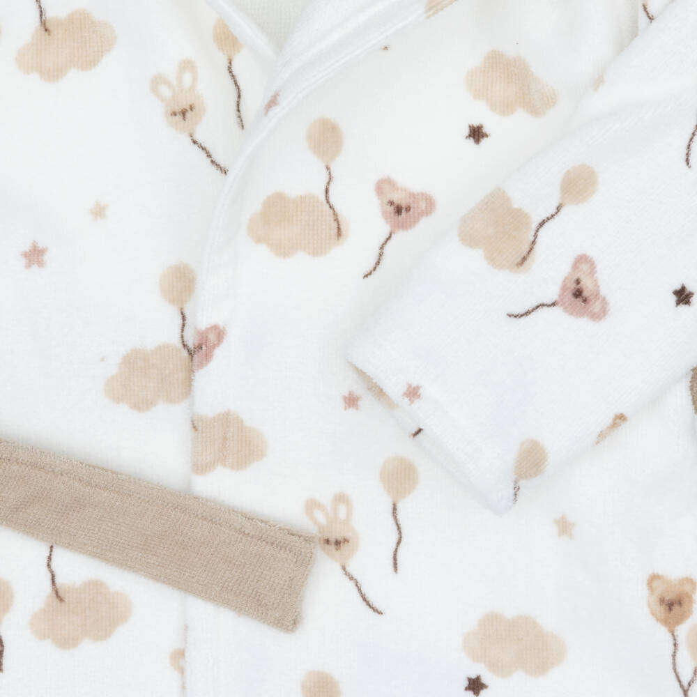 Mayoral Для новорожденных-Ivory Towelling Baby Bathrobe with Bunny Hood | Childrensalon