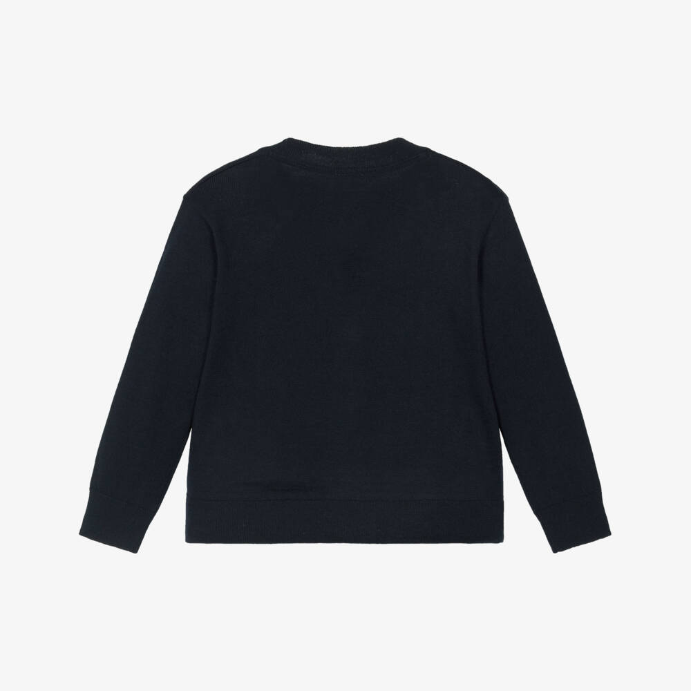 Mayoral-Navy Blue V Neck Knitted Cardigan | Childrensalon