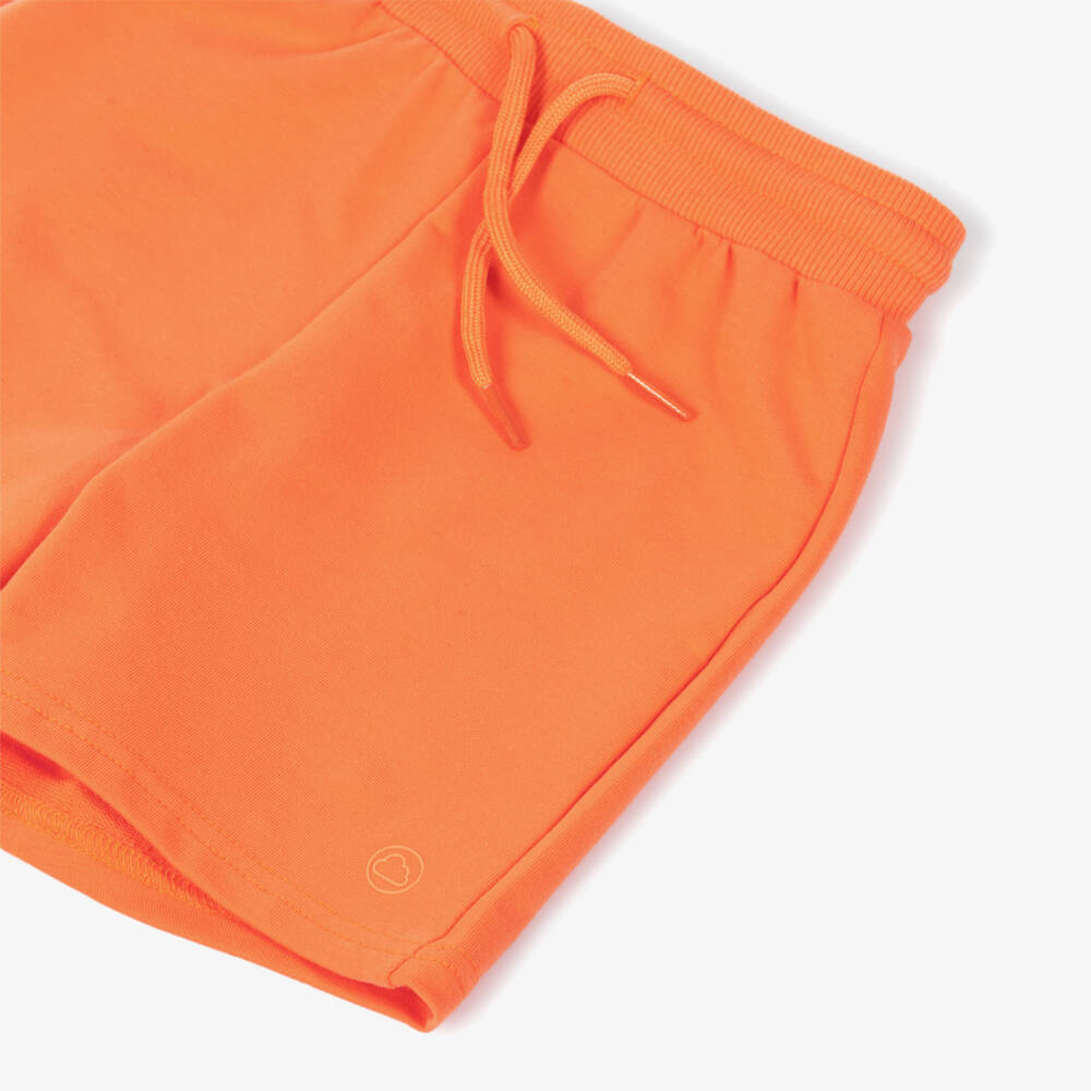 Mayoral-Boys Bright Orange Jersey Drawstring Shorts | Childrensalon
