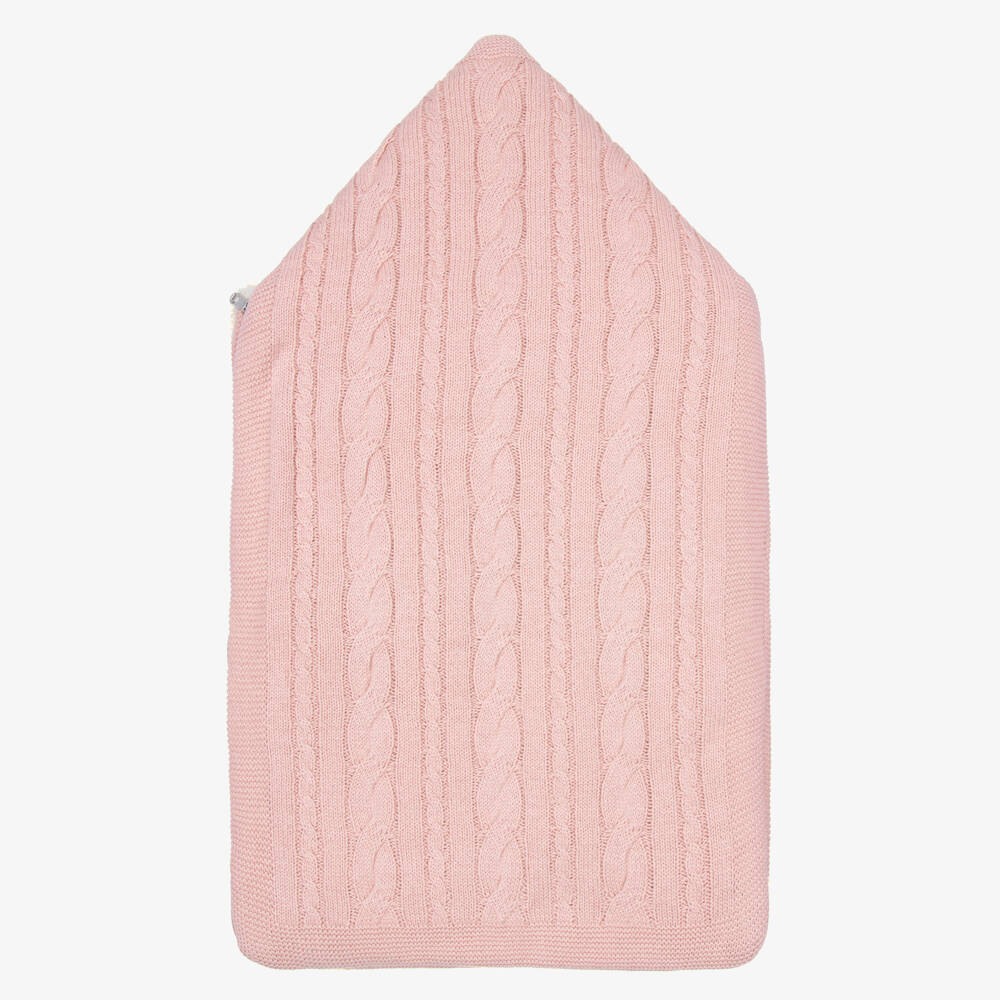 Mayoral Newborn-Pink Faux Fur Lined Knitted Nest | Childrensalon