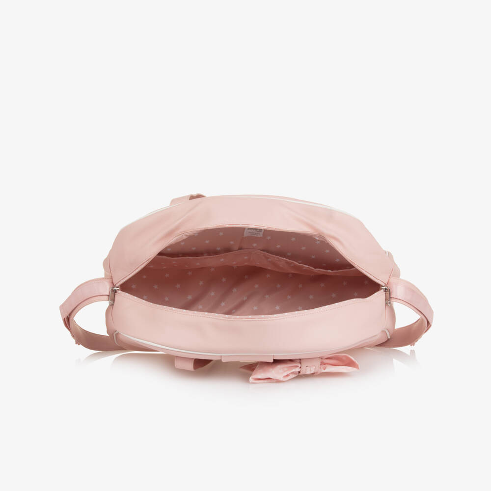 Mayoral-Pink Faux Leather Bow Changing Bag (46cm) | Childrensalon