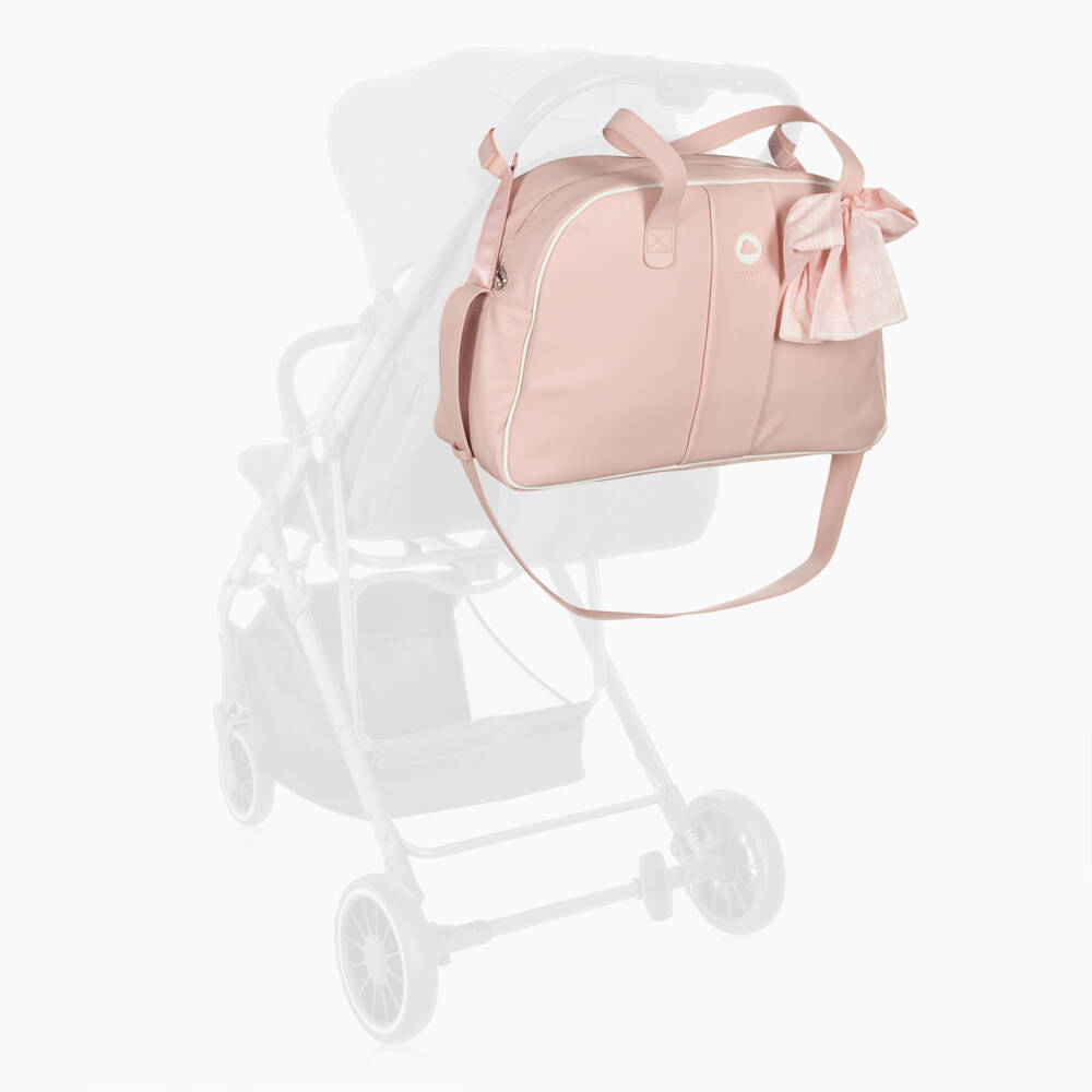 Mayoral-Pink Faux Leather Bow Changing Bag (46cm) | Childrensalon