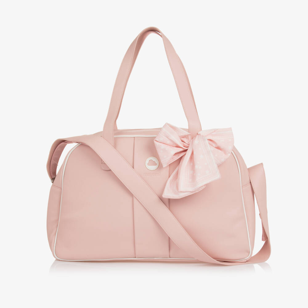 Mayoral-Pink Faux Leather Bow Changing Bag (46cm) | Childrensalon