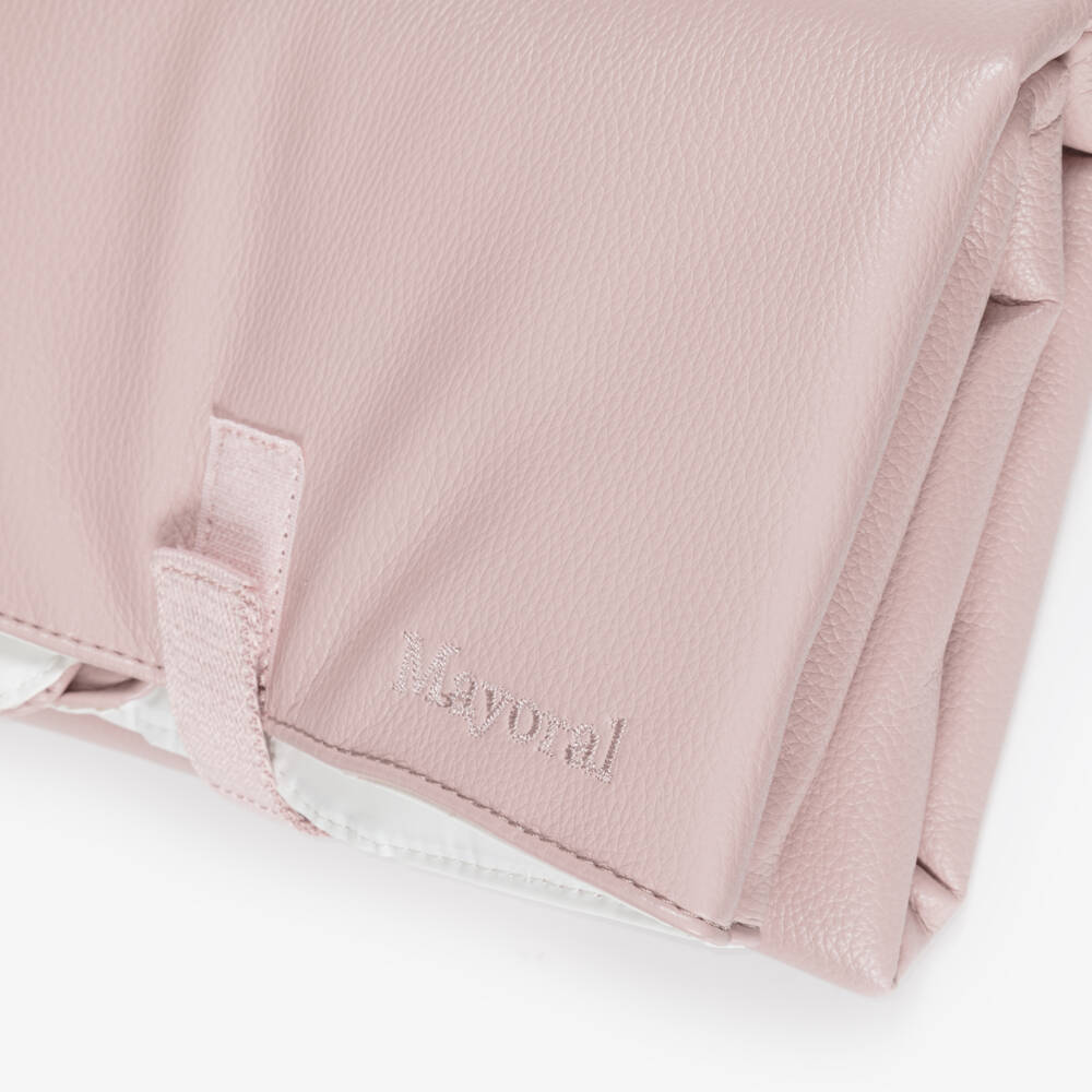 Mayoral Newborn-Pink Faux Leather Foldable Changing Mat (70cm) | Childrensalon