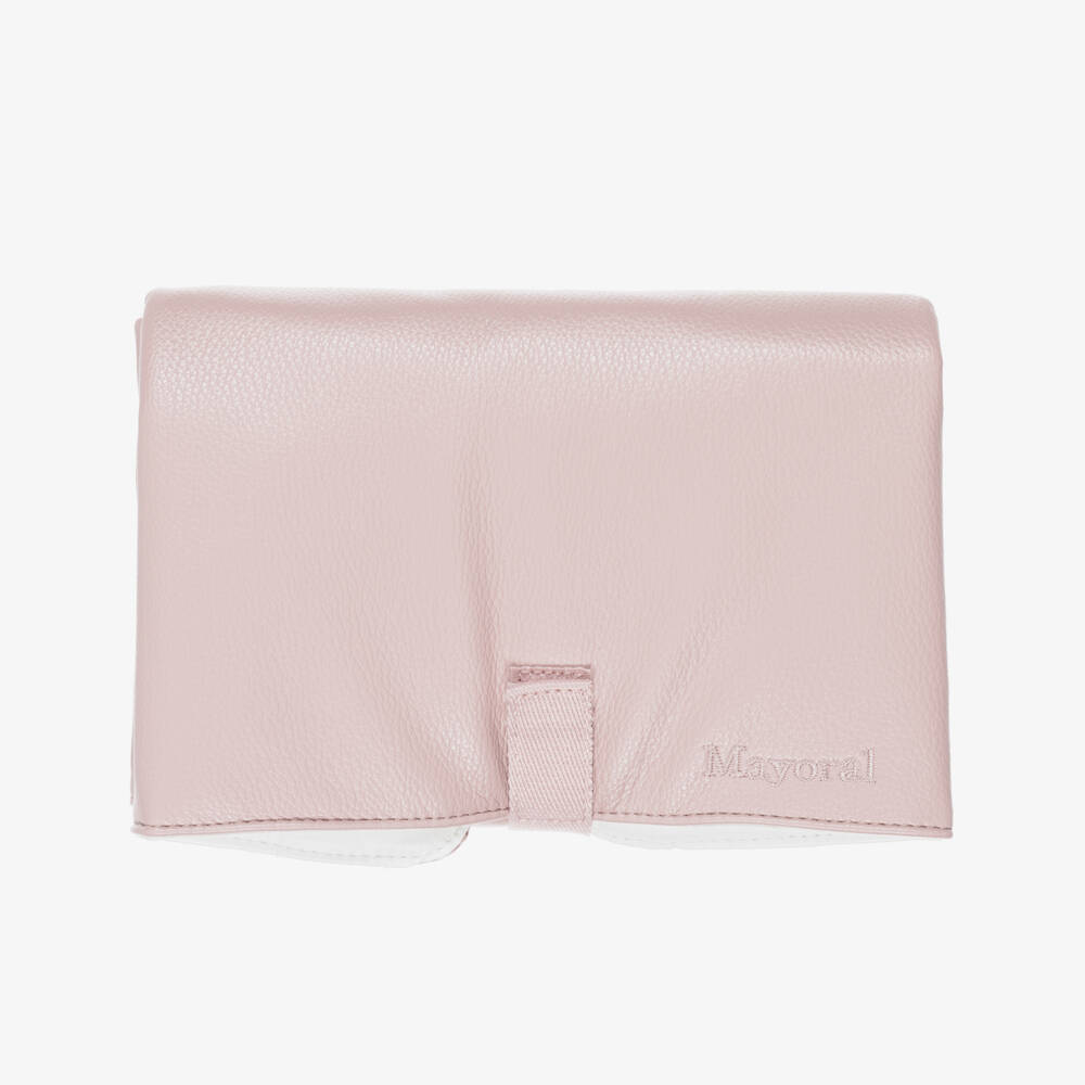 Mayoral Newborn-Pink Faux Leather Foldable Changing Mat (70cm) | Childrensalon