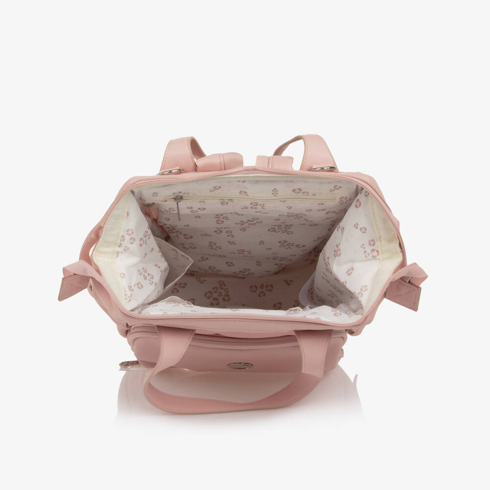 Mayoral-Pink Grained Faux Leather Changing Backpack (38cm) | Childrensalon