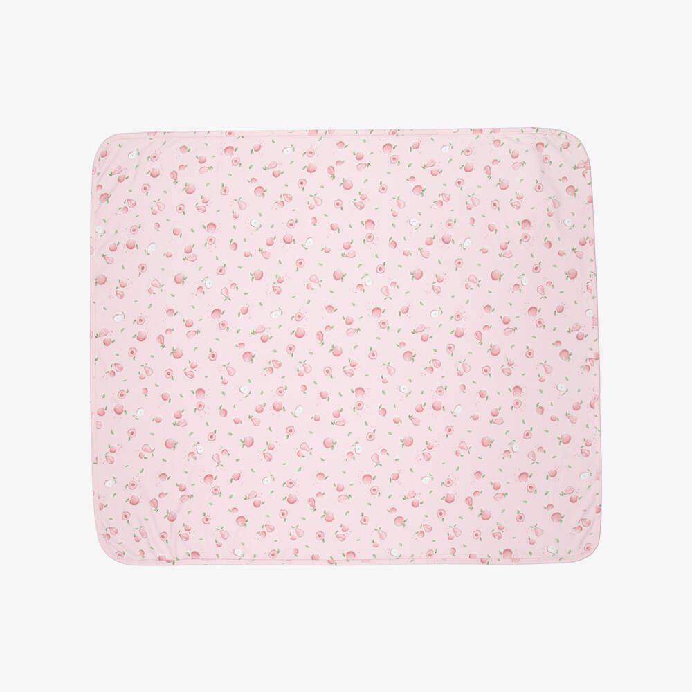 Mayoral Newborn-Pink Jersey Blanket with Peach & Pear Prints (90cm) | Childrensalon