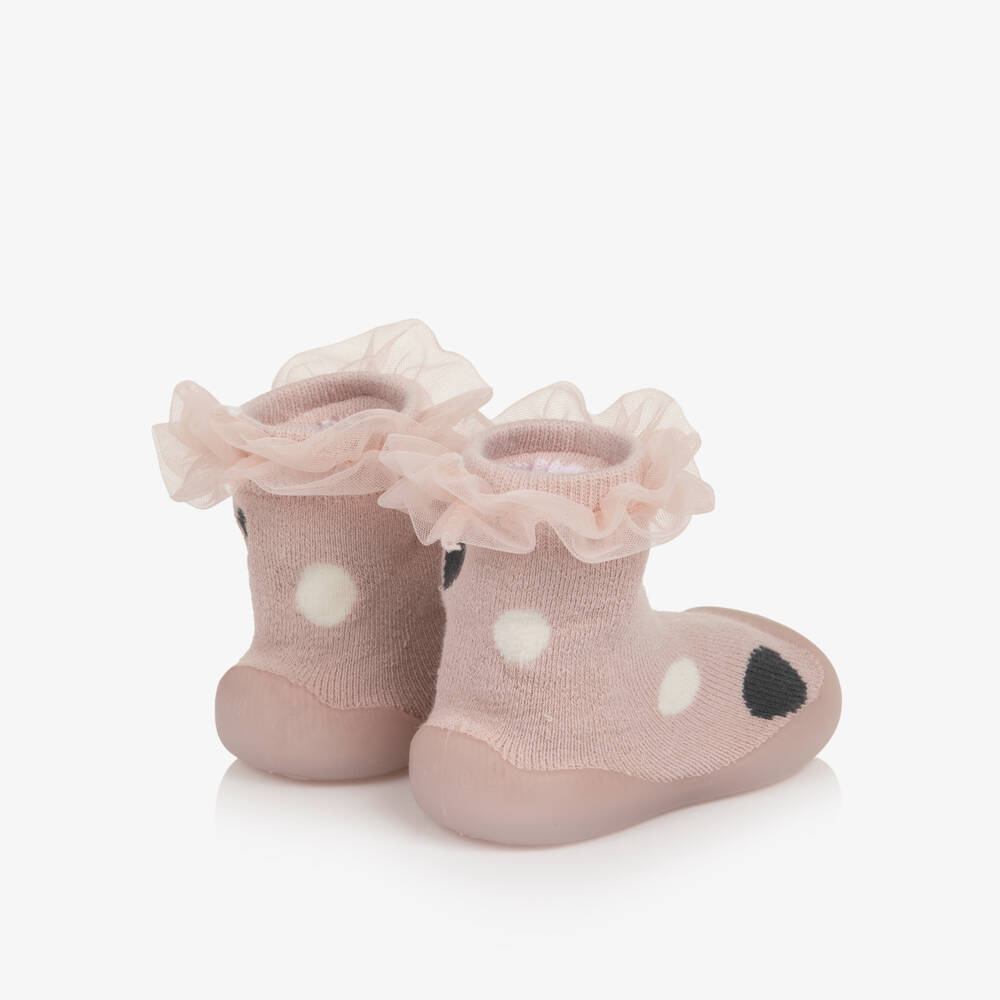 Mayoral Для новорожденных-Pink Non-Slip Baby Slipper Socks | Childrensalon