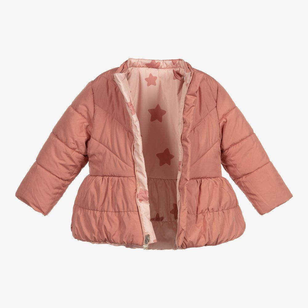Mayoral Newborn-معطف أطفال بناتي بوجهين لون زهري | Childrensalon