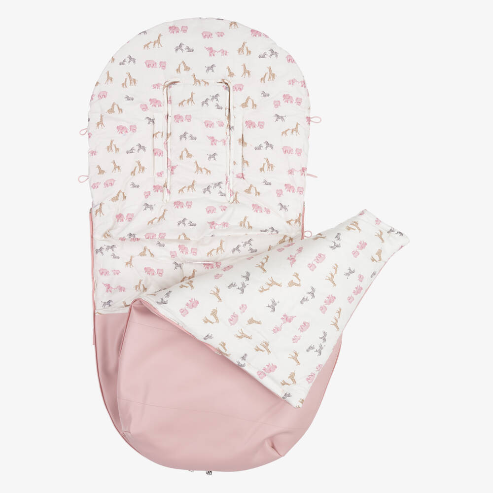 Mayoral Для новорожденных-Конверт для ног розовый с принтом животных сафари (100см) | Childrensalon