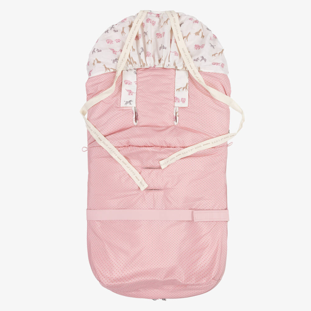 Mayoral Для новорожденных-Конверт для ног розовый с принтом животных сафари (100см) | Childrensalon