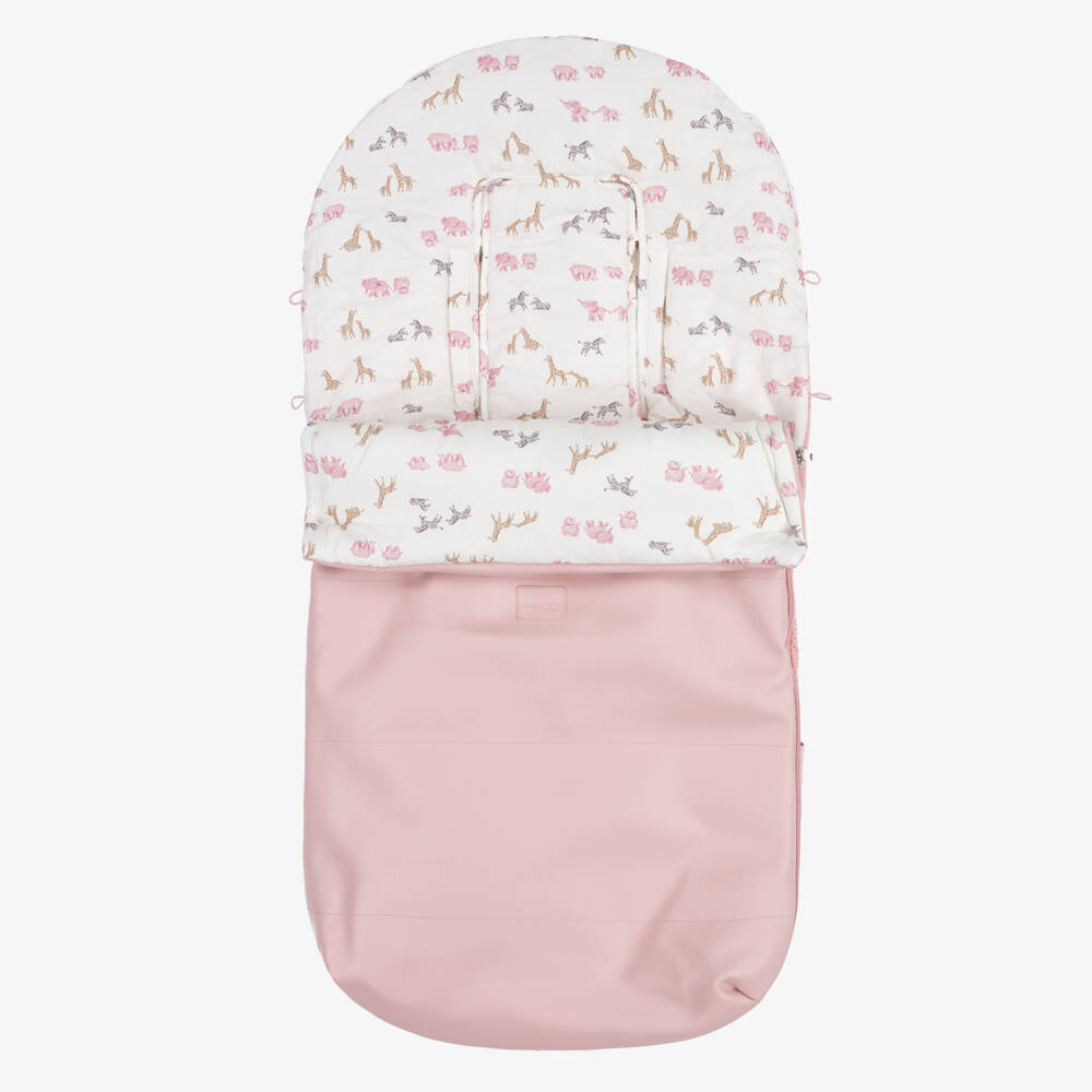 Mayoral Newborn-Pink Safari Animal Print Footmuff (100cm) | Childrensalon