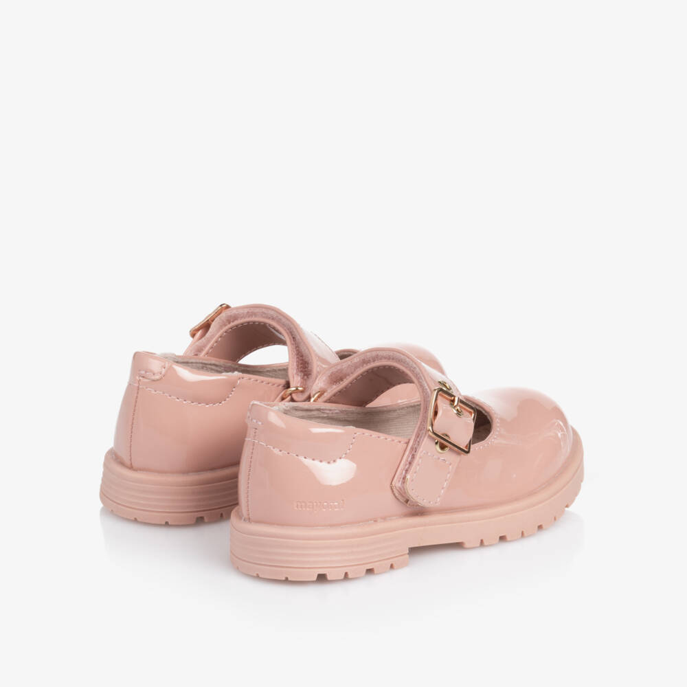 Mayoral-Toddler Girls Pink Patent Bar Shoes with Chunky Sole | Childrensalon