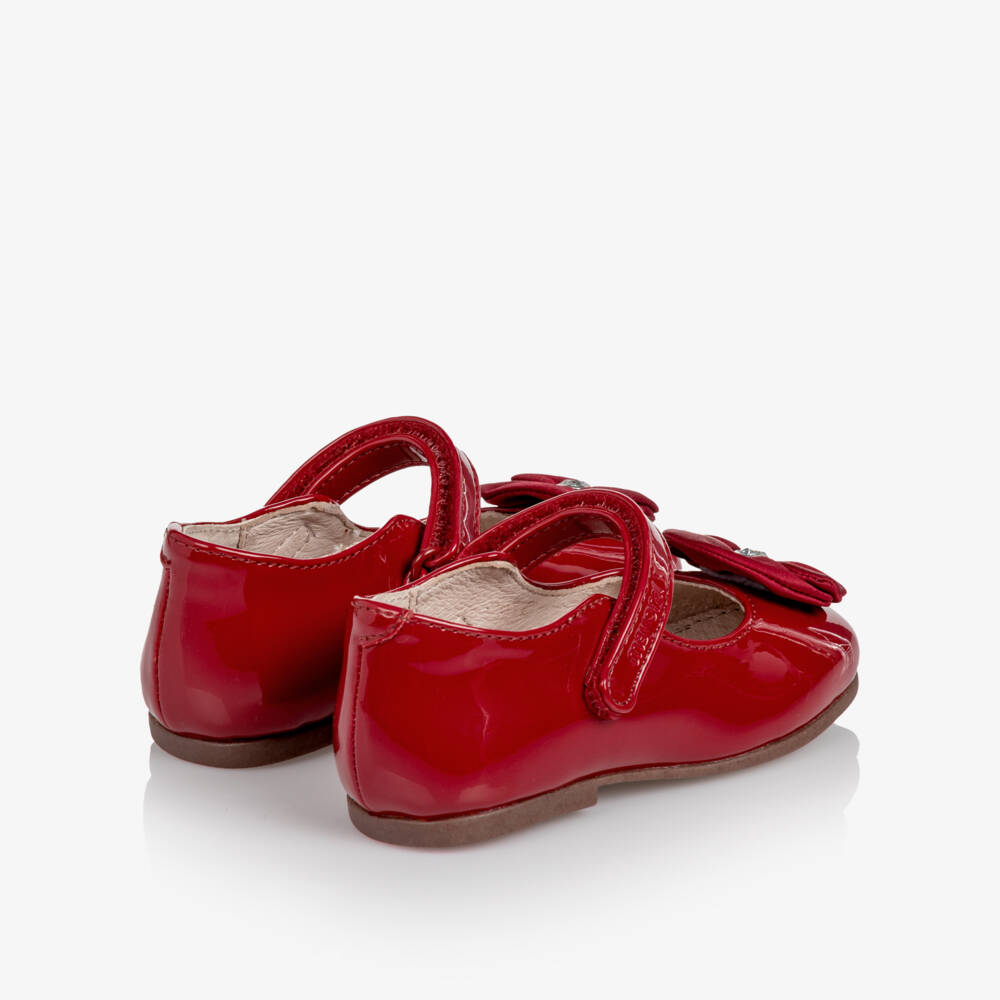 Mayoral-Toddler Girls Red Patent Shoes with Embellished Flower | Childrensalon