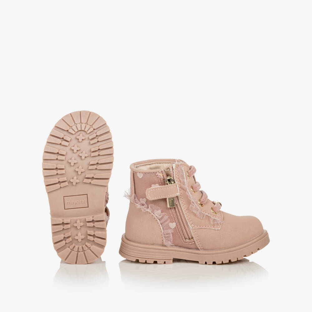 Mayoral-Toddler Girls Rose Pink Ankle Boots | Childrensalon