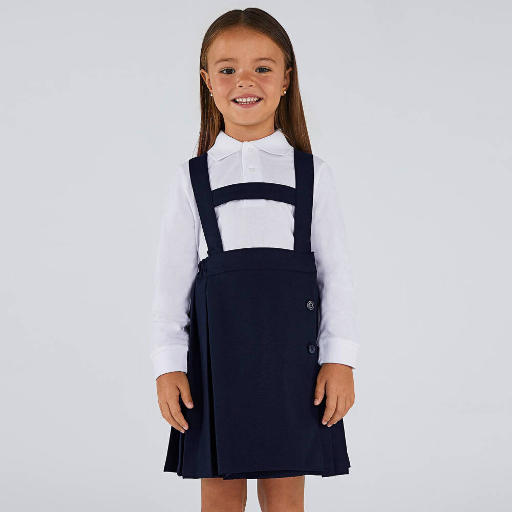 Mayoral-Рубашка поло белая хлопковая с длинными рукавами | Childrensalon