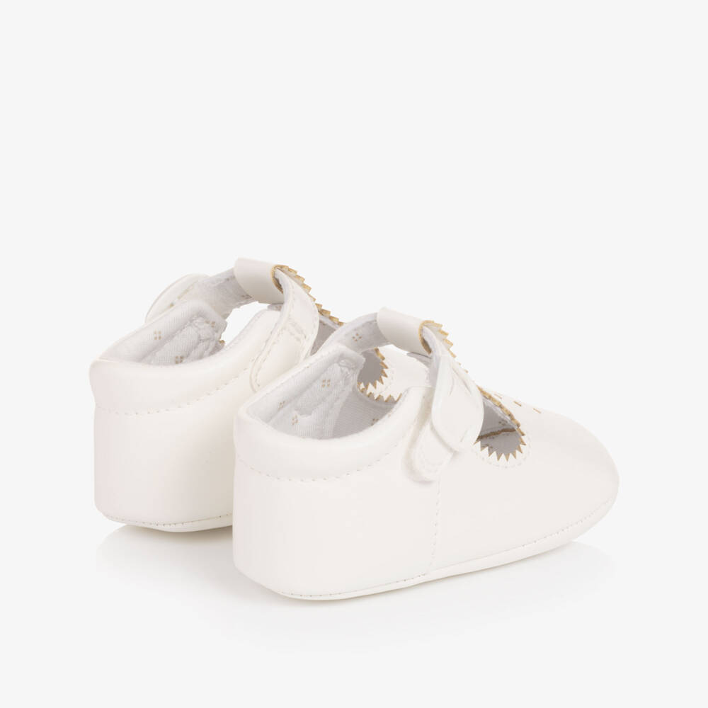 Mayoral Newborn-حذاء ما قبل المشي بشريط لاصق لون أبيض للرضع | Childrensalon