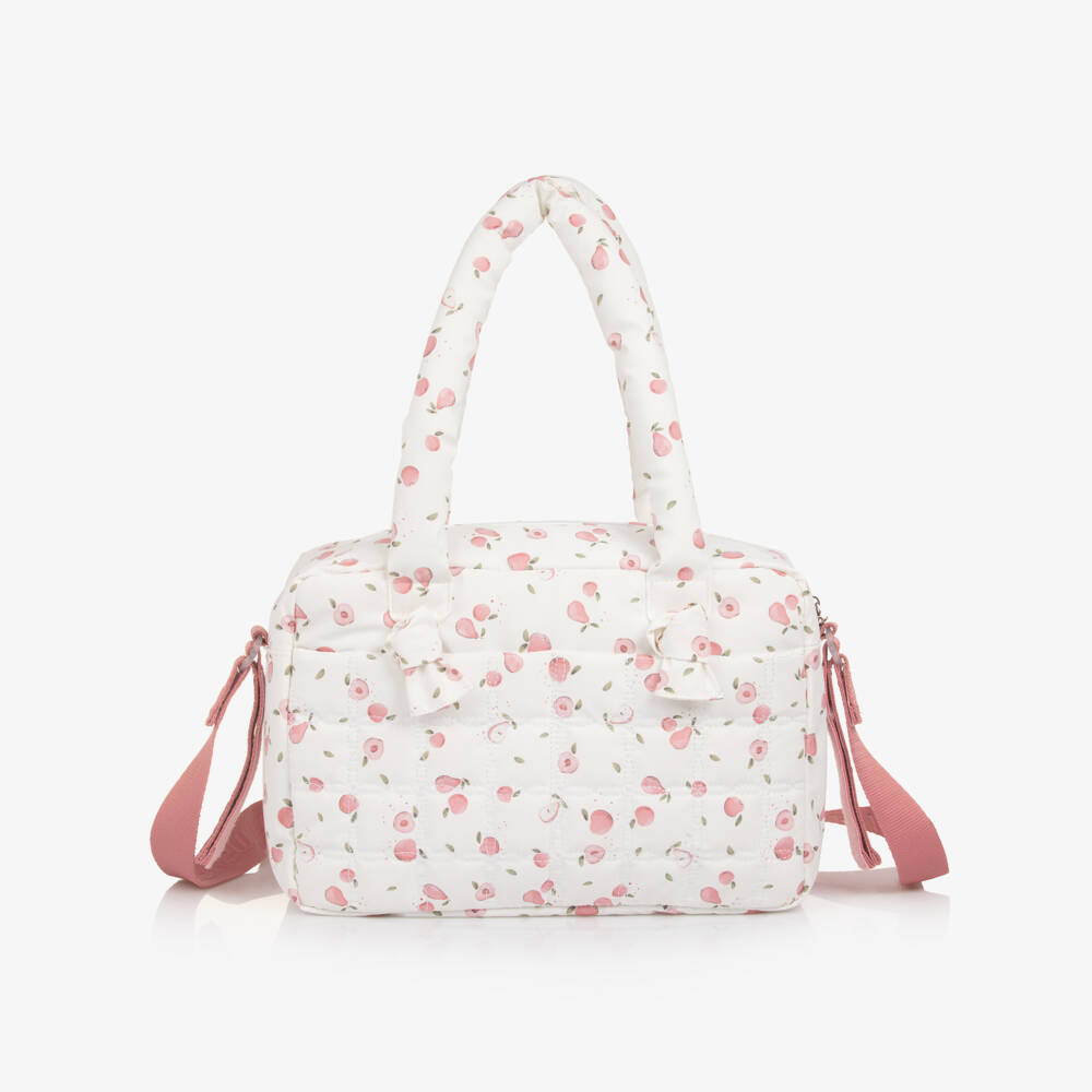 Mayoral Newborn-White & Pink Fruit Print Changing Bag (38cm) | Childrensalon