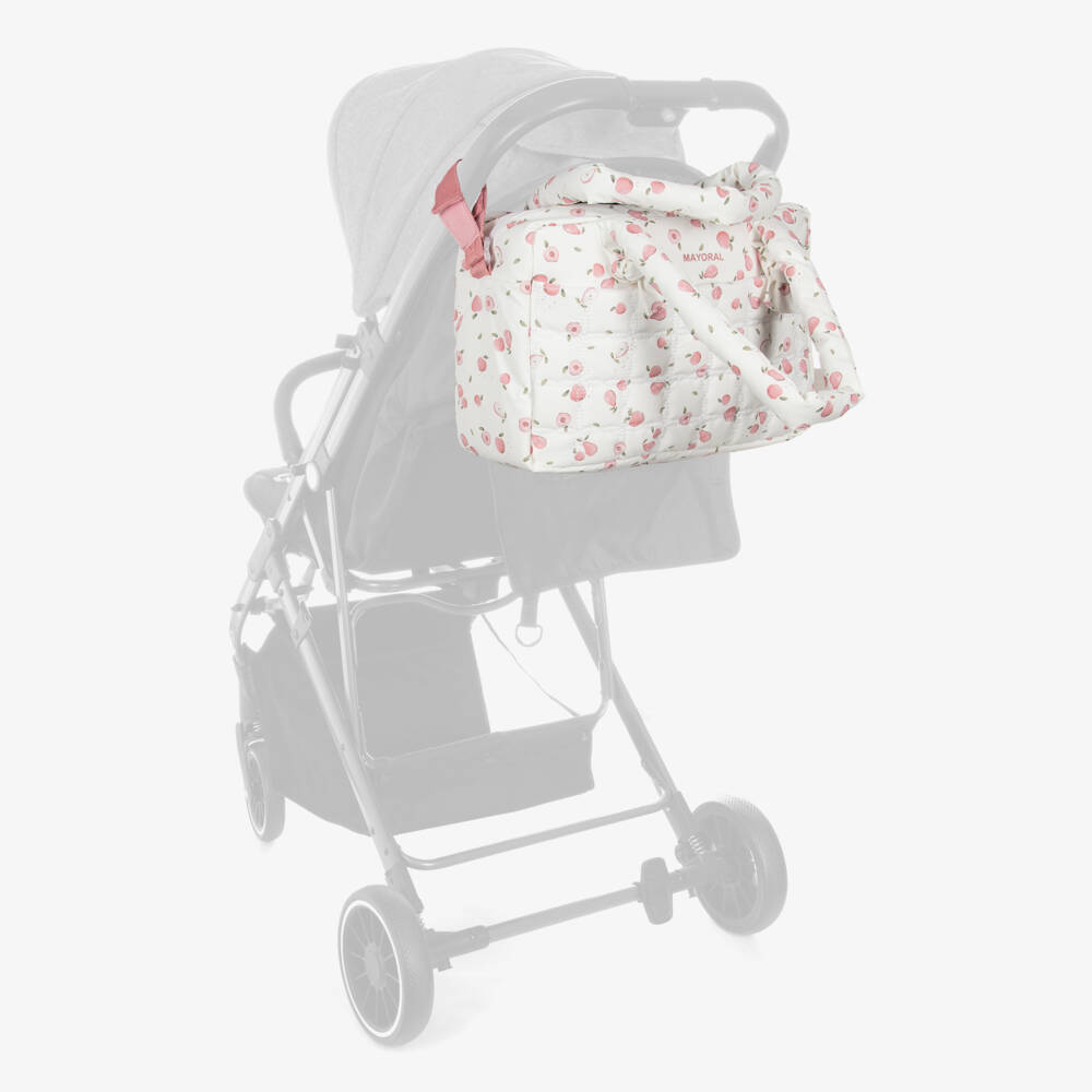 Mayoral Newborn-White & Pink Fruit Print Changing Bag (38cm) | Childrensalon
