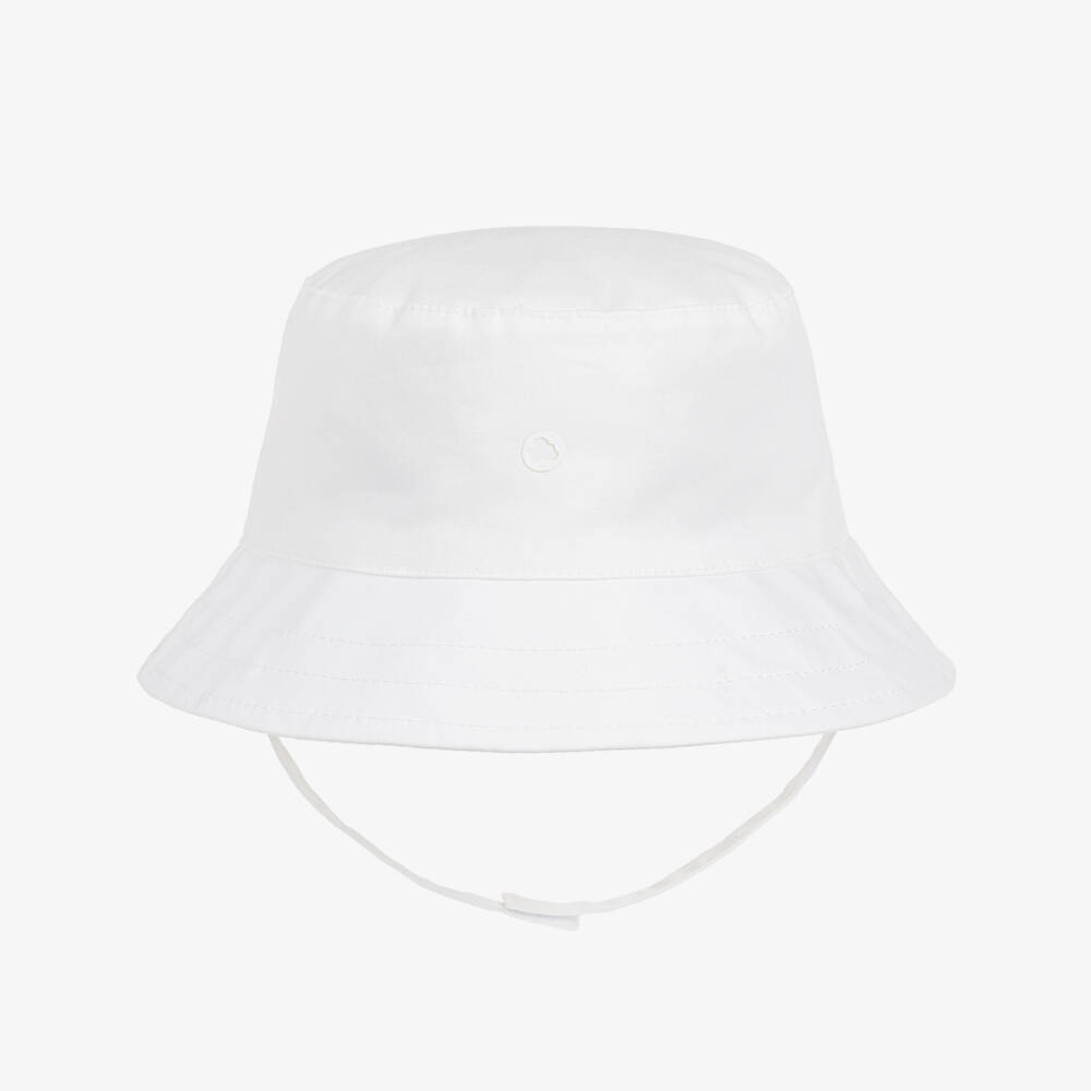Mayoral Newborn-White Reversible Cotton Baby Hat | Childrensalon