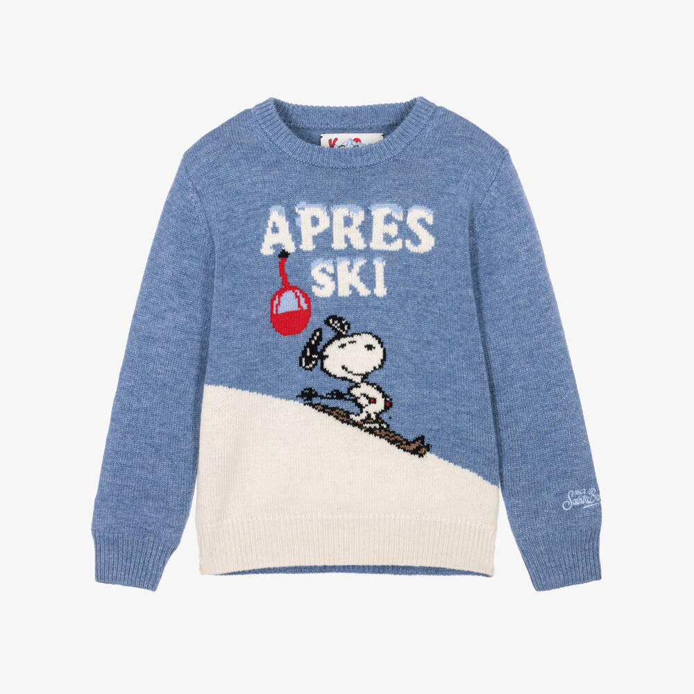 MC2 Saint Barth-Boys Blue Apres Ski Snoopy Sweater | Childrensalon