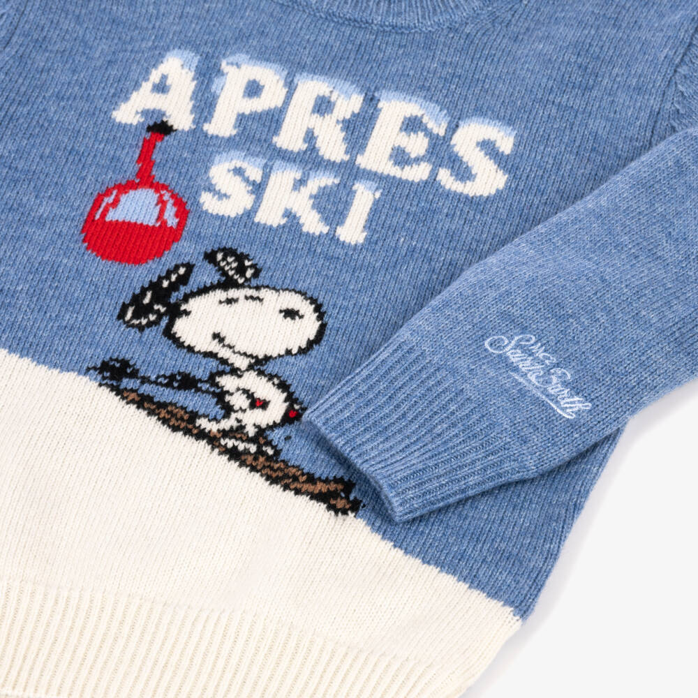 MC2 Saint Barth-Boys Blue Apres Ski Snoopy Sweater | Childrensalon